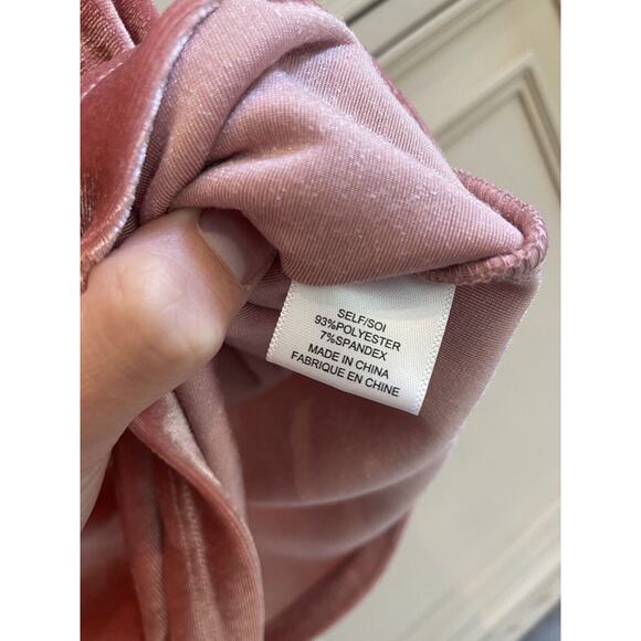 WAYF Women's Pink Velvet Suede Cocktail Mini Dress Size‎ XS - Picture 3 of 6